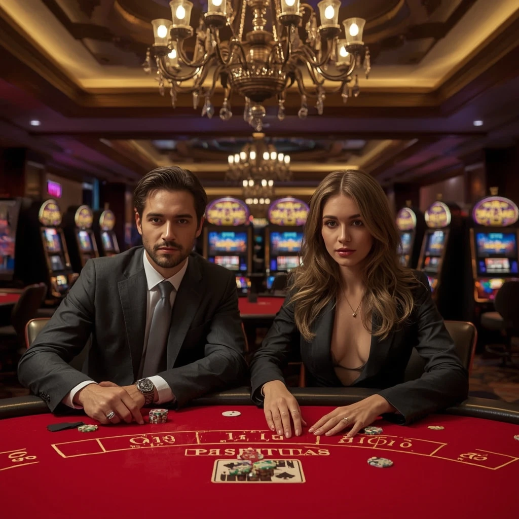 Deux joueurs de poker dans un CASINO CLIC